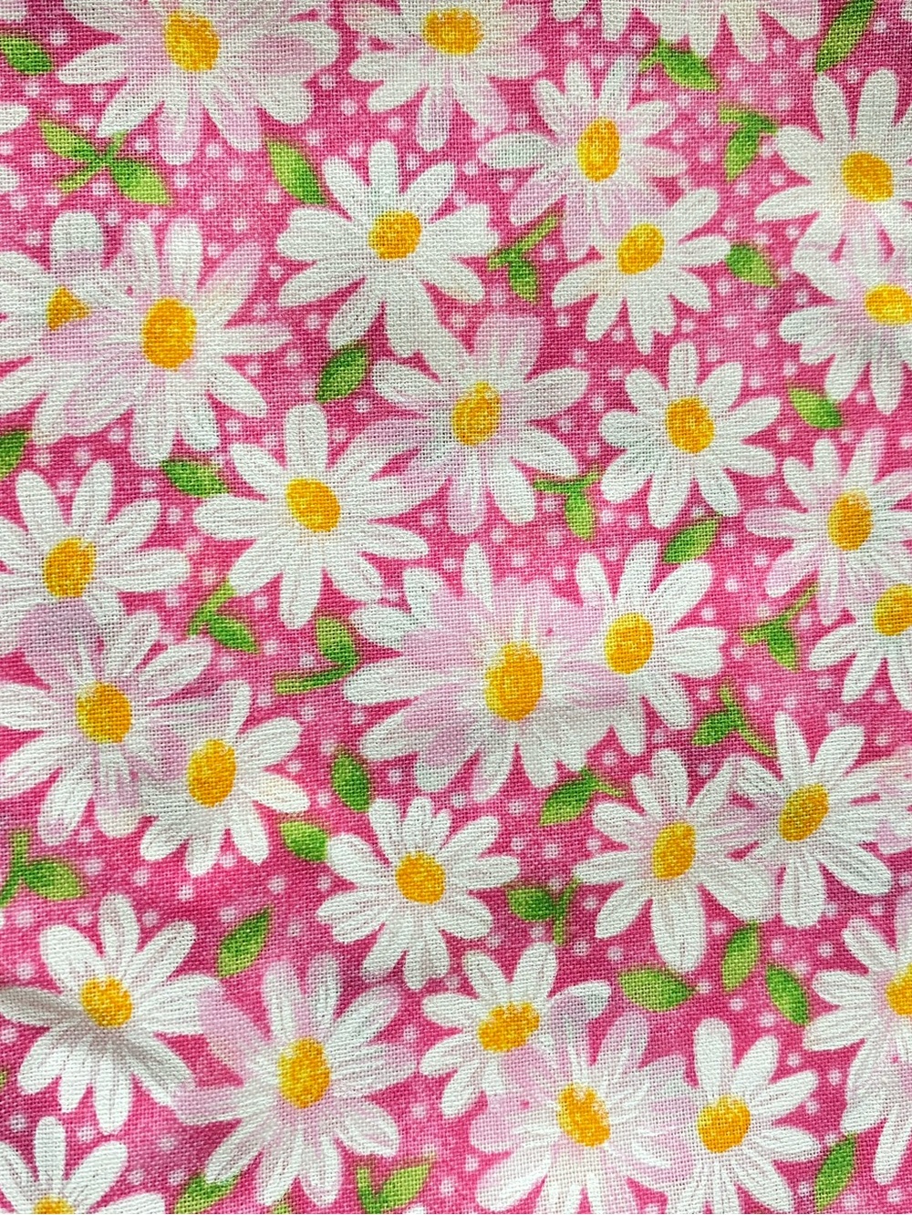 44 Inches Pink White Packed Daisy Print by Fabric Traditions